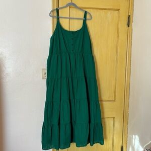 Torrid Maxi Seersucker Tiered Dress Green NWT Size 3X